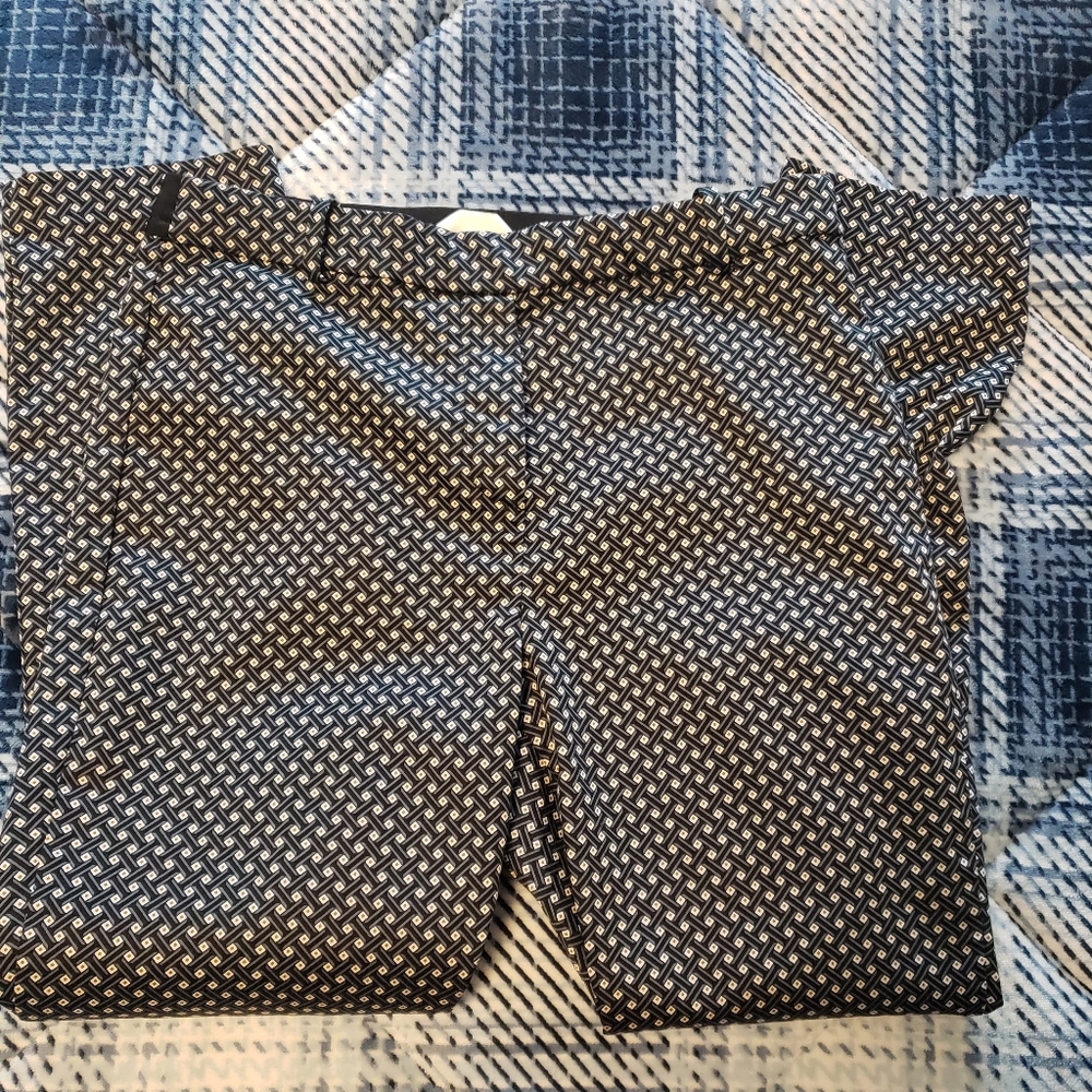 H&M Blue and White Geometric Pants